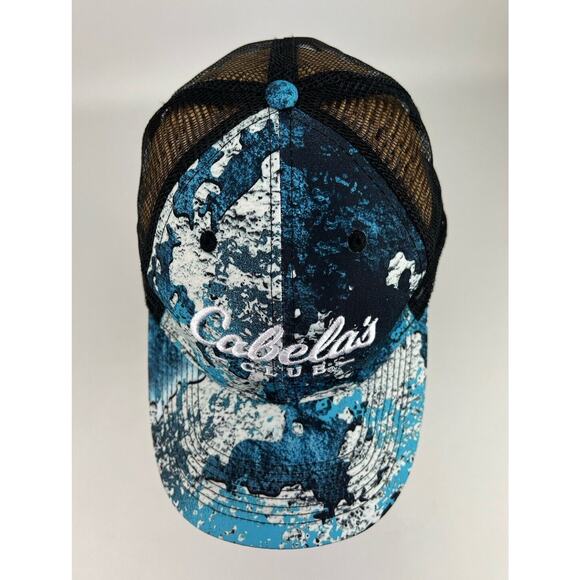 Cabela's Club Blue Camo Baseball Cap Hat Outdoors Hunting Fishing Snapback - Picture 4 of 9